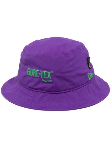 Brodert bøttehatt New Era Cap lilla