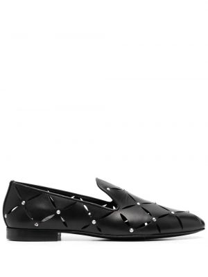 Δερμάτινα loafers Versace μαύρο