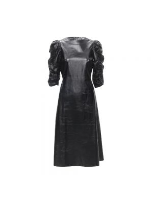 Sukienka skórzana Celine Vintage czarna