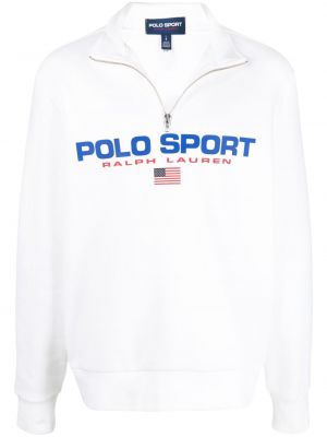 Πλεκτός πουλόβερ με σχέδιο Polo Ralph Lauren λευκό