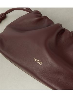 Bolso clutch de cuero Loewe granate