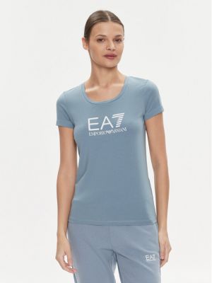 Skinny fit marškinėliai Ea7 Emporio Armani smėlinė