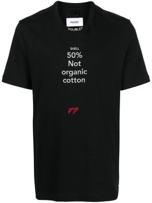 T-shirt en coton à imprimé Doublet noir