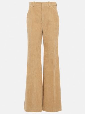 Pantaloni a vita alta di velluto a coste Chloã© beige