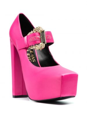 Platvorm satiinist kontsakingad Versace Jeans Couture roosa
