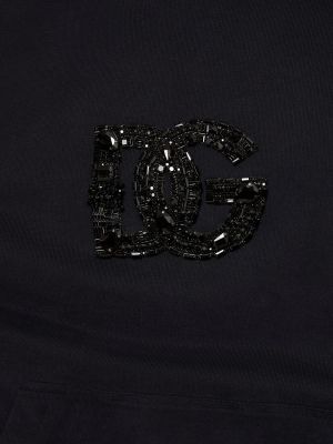 Pamučna hoodie s kapuljačom Dolce & Gabbana crna