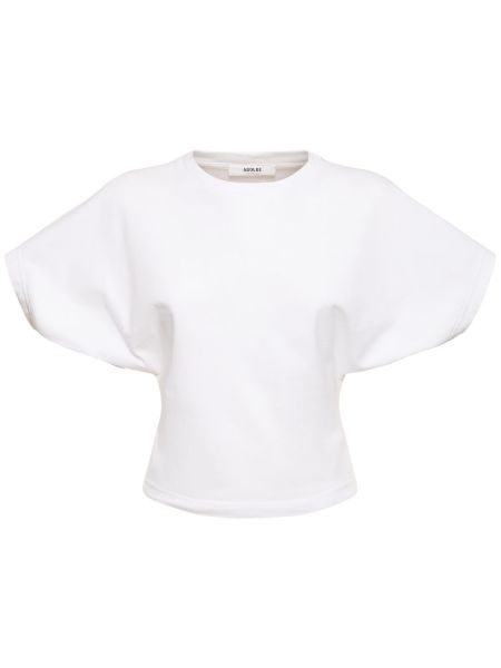 Памучна тениска от джърси Agolde бяло