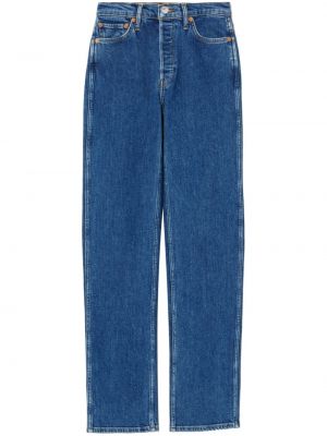 Voľné priliehavé džínsy s rovným strihom s vysokým pásom Re/done modrá