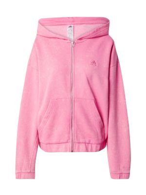 Laza szabású fleece pulóver Adidas rózsaszín
