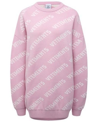 Шерстяной свитер Vetements, розовый