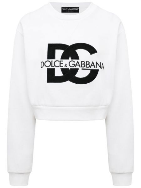 Хлопковый свитшот Dolce & Gabbana белый