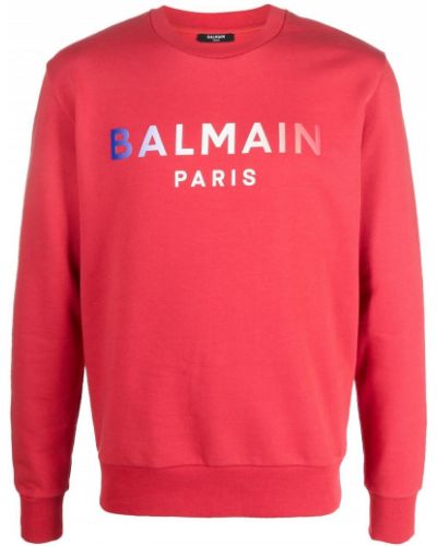 Trykt sweatshirt Balmain rød