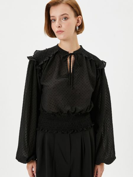 Блузка в горошек Koton черная