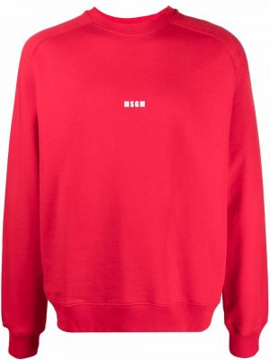 Baskılı pamuklu sweatshirt Msgm kırmızı