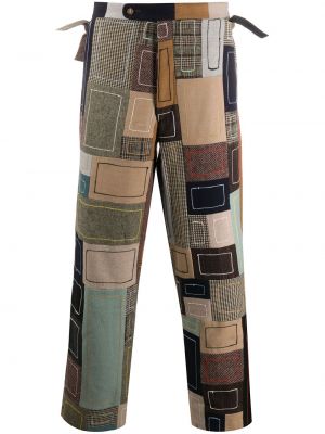 Pantalones rectos con bordado Bode marrón