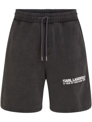 Shorts de sport en coton à imprimé Karl Lagerfeld