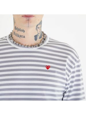 Μακρυμάνικη μπλούζα με μοτίβο καρδιά Comme Des Garçons Play λευκό