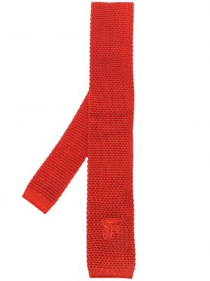 Dzianinowy jedwabny krawat Gianfranco Ferré Pre-owned czerwony