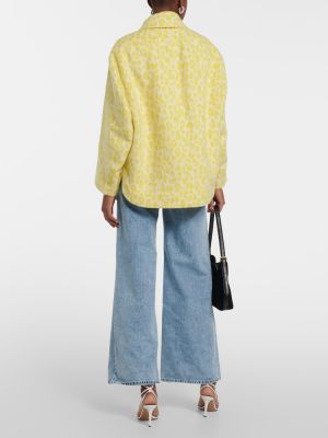 Vlněná bunda s potiskem Isabel Marant žlutá