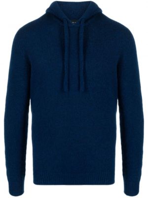 Strick hoodie Roberto Collina blau