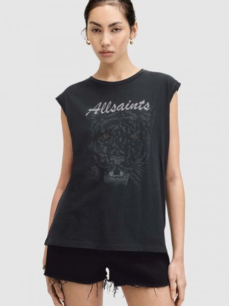 Бавовняна футболка Allsaints чорна