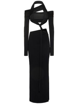 Viskózové dlouhé šaty Aya Muse černé