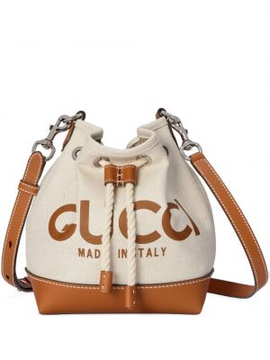 Кожени чанта за ръка с принт Gucci