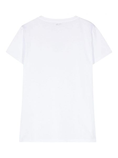 T-shirt avec perles à imprimé Liu Jo blanc