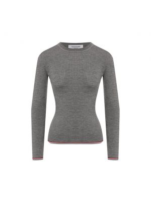 Шерстяной пуловер Thom Browne, серый