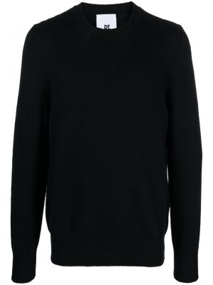 Плетен пуловер с кръгло деколте Pt Torino черно