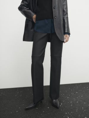 Прямые брюки Massimo Dutti черные