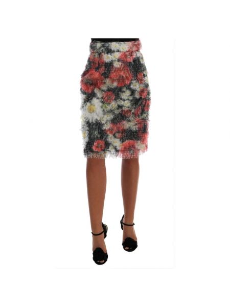 Mini spódniczka w kwiatki Dolce And Gabbana czerwona