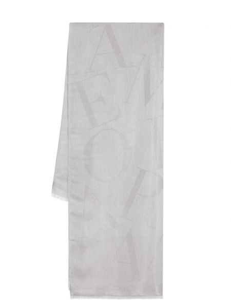 Fular transparente din jacard Emporio Armani argintiu