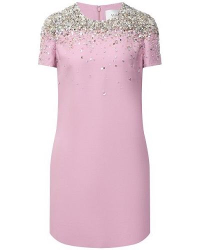 Шелковое шерстяное платье Valentino розовое