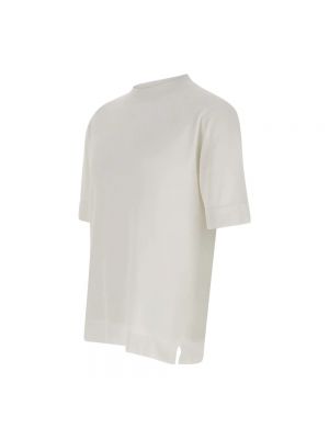 Krepp t-shirt aus baumwoll Filippo De Laurentiis weiß