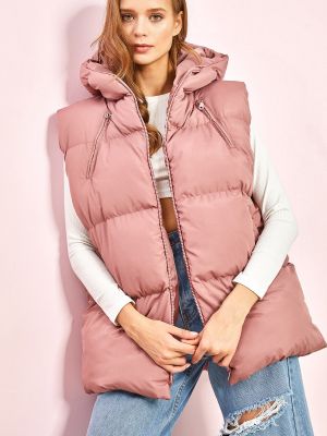 Oversized vesta s kapsami Bianco Lucci růžová