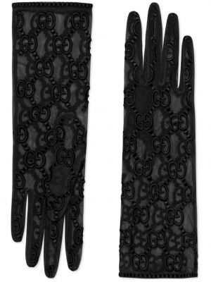 Ръкавици от тюл Gucci черно
