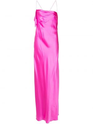 Μεταξωτή βραδινό φόρεμα Michelle Mason ροζ