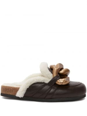 Papuci tip mules din piele Jw Anderson maro