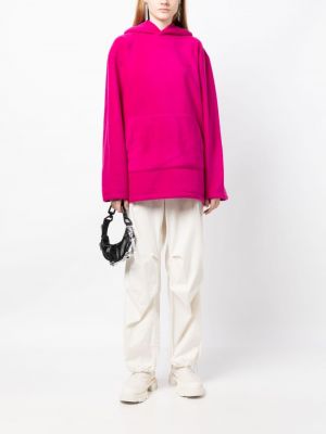 Siuvinėtas džemperis su gobtuvu su kišenėmis We11done rožinė