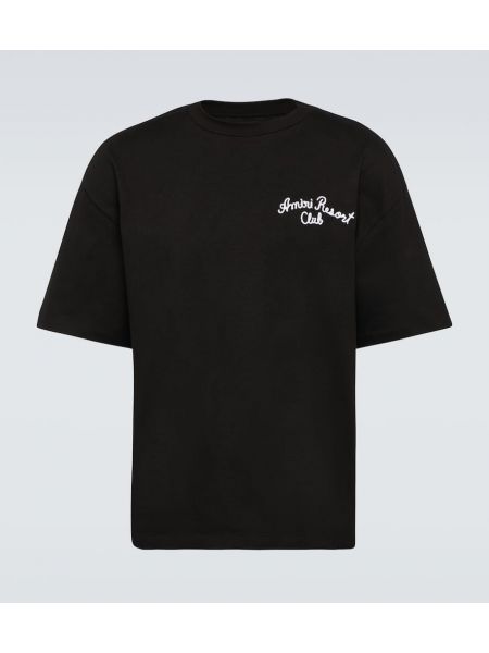 Camiseta de algodón de tela jersey Amiri negro