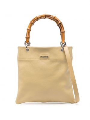 Shopper en cuir Jil Sander argenté