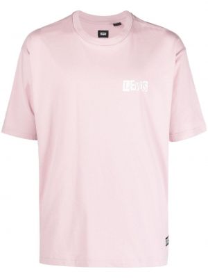 Тениска с принт с кръгло деколте Levi's® розово