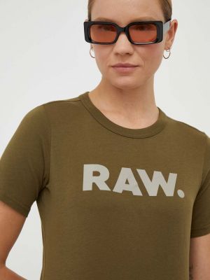 Със звездички тениска G-star Raw зелено