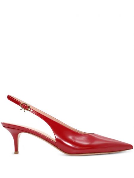 Pantofi cu toc din piele slingback Gianvito Rossi roșu