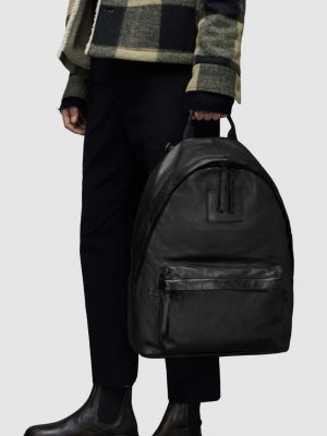 Черный однотонный кожаный рюкзак Allsaints