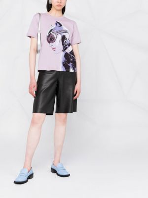 T-shirt mit print mit rundem ausschnitt Lanvin lila
