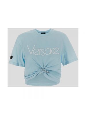 Camiseta de algodón Versace azul