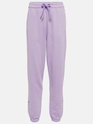 Pantaloni tuta di cotone con motivo a stelle Adidas By Stella Mccartney viola