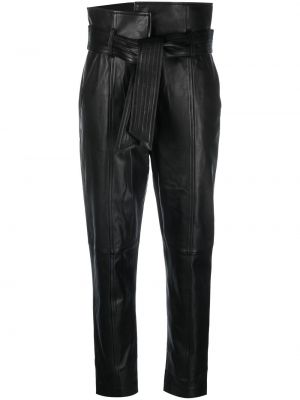 Kožené kalhoty z imitace kůže Veronica Beard černé